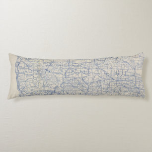 Wisconsin Bicycle Road Map Body Cushion
