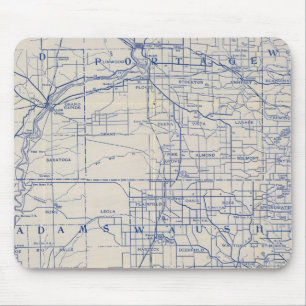 Wisconsin Bicycle Road Map Mouse Pad