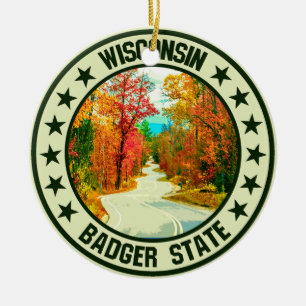 Wisconsin ceramic tree decoration
