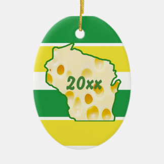 Wisconsin Cheese Head Christmas Ceramic Tree Decoration