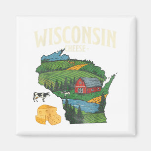 Wisconsin Cheese State Pride Farm Dairy Lover Gift Magnet