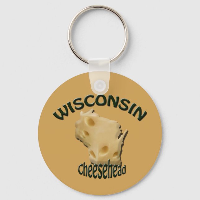 Wisconsin Cheesehead  Cheese Keychain (Front)