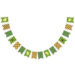 Wisconsin Cheesehead Green and Gold Flag Banners