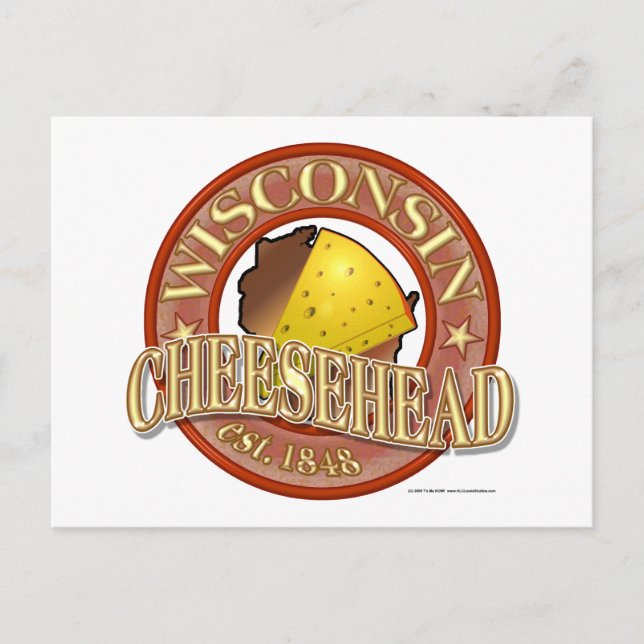 Wisconsin Cheesehead Seal Postcard (Front)