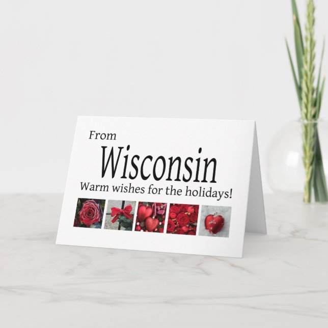 Wisconsin   Christmas Card, state specific Holiday Card (Front)