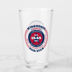 Wisconsin Circular Typography Design Glass