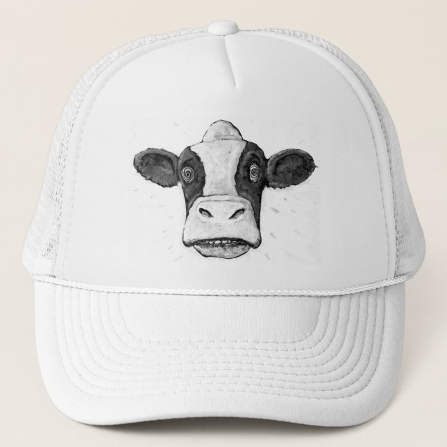 Wisconsin Cow Face Trucker Hat (Front)