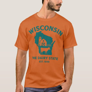 Wisconsin Dairy State Barn Outline T-Shirt