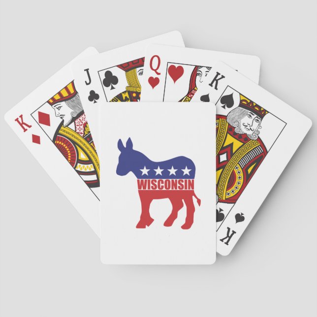 Wisconsin Democrat Donkey Playing Cards (Back)