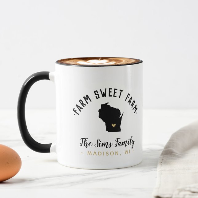 Wisconsin Farm Sweet Farm Family Monogram Mug (Creator Uploaded)
