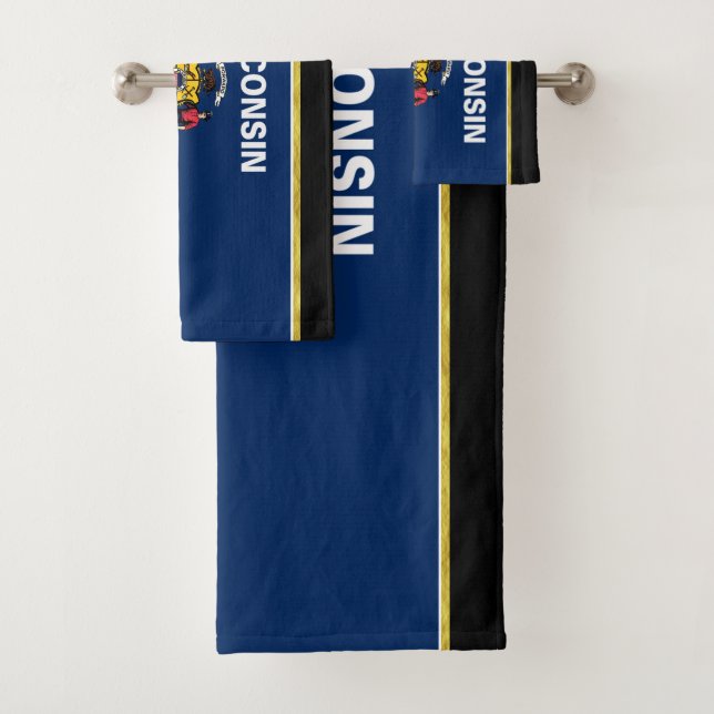 Wisconsin flag bath towel set (Insitu)