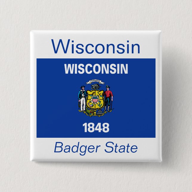 Wisconsin Flag Button (Front)