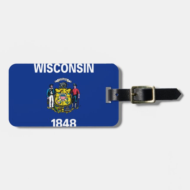 Wisconsin flag luggage tag (Front Horizontal)