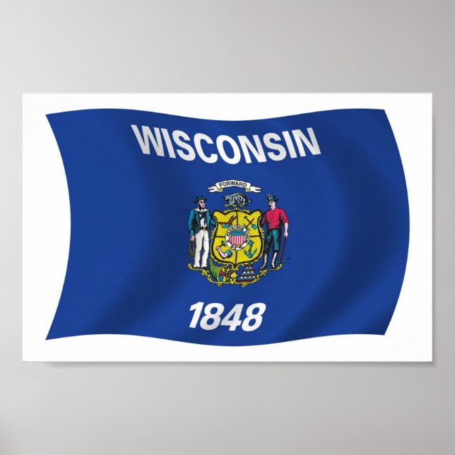 Wisconsin Flag Poster Print (Front)