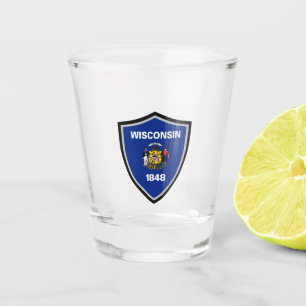 Wisconsin flag shot glass