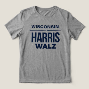 Wisconsin for Harris Walz Tri-Blend Shirt