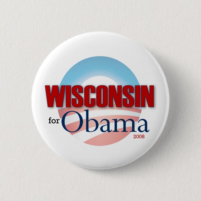 WISCONSIN for Obama 6 Cm Round Badge (Front)