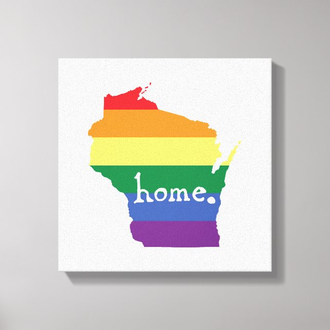 Wisconsin Gay Pride | Map of Home Canvas Print (Front)