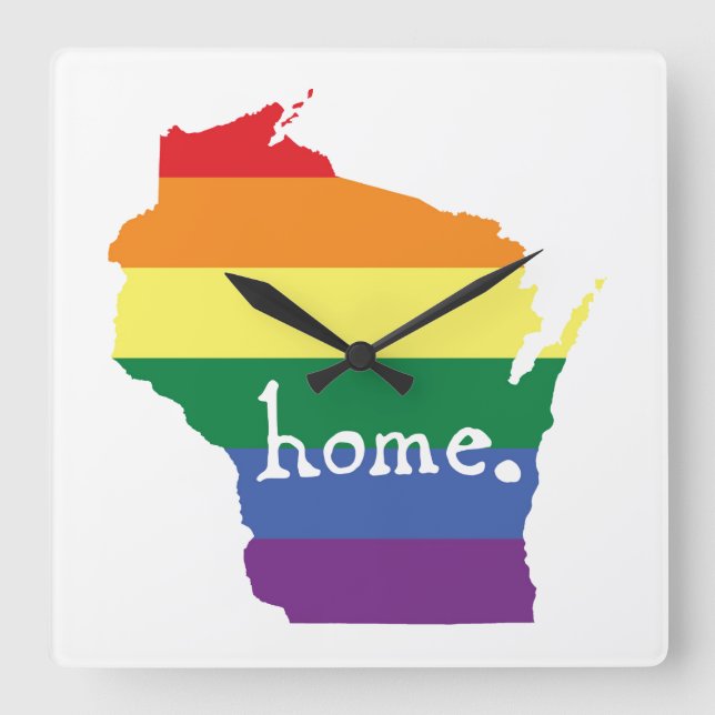 Wisconsin Gay Pride | Map of Home Square Wall Clock (Front)