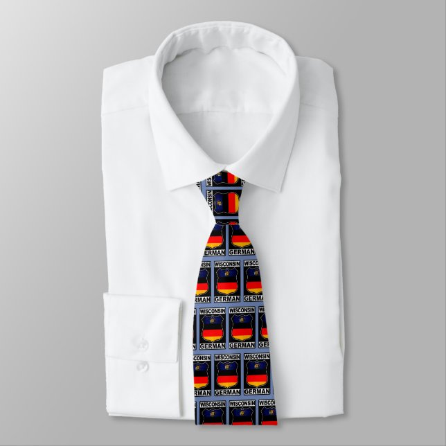 Wisconsin German American Neck Tie (Tied)