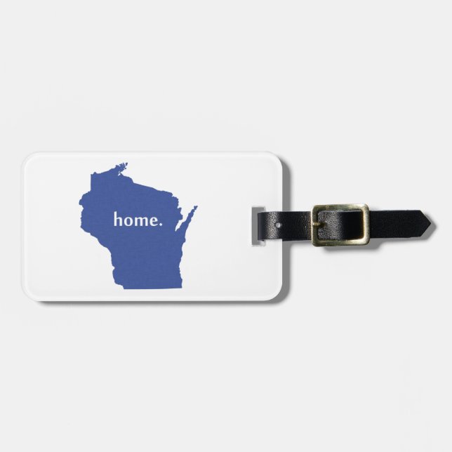 Wisconsin home silhouette state map luggage tag (Front Horizontal)