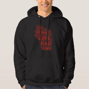Wisconsin Home State Map  Wi Love Type Red Map Pre Hoodie
