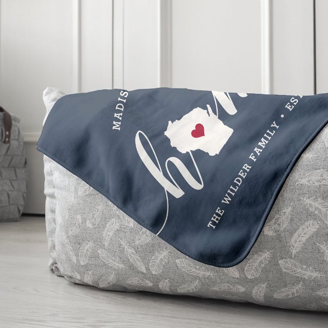 Wisconsin Home State Personalised Sherpa Blanket (Creator Uploaded)