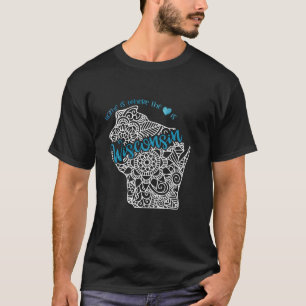Wisconsin Home State WI Mandala Map USA America US T-Shirt