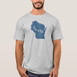 Wisconsin Home Wood Grain T-Shirt