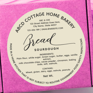 Wisconsin  homemade bread Label Cottage law Label