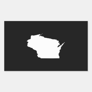Wisconsin in White Rectangular Sticker