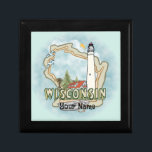 Wisconsin Lighthouse Gift Box<br><div class="desc">Wisconsin Lighthouse gift box by ArtMuvz Illustration. Matching Lighthouse apparel, Light house t-shirts, Lighthouses gifts. Lighthouse t-shirt, nautical and birthday gifts, lighthouse collector apparel.Lighthouse gifts are a great way to show someone you care, especially if they love the ocean, the coast, or lighthouses themselves. Lighthouses are iconic symbols of hope,...</div>