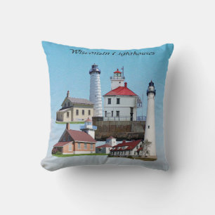 Wisconsin Lighthouses pillow