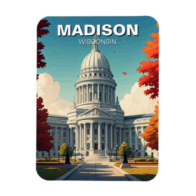 Wisconsin Madison State Capitol Magnet (Vertical)