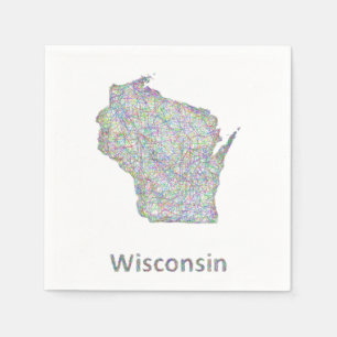 Wisconsin map napkin