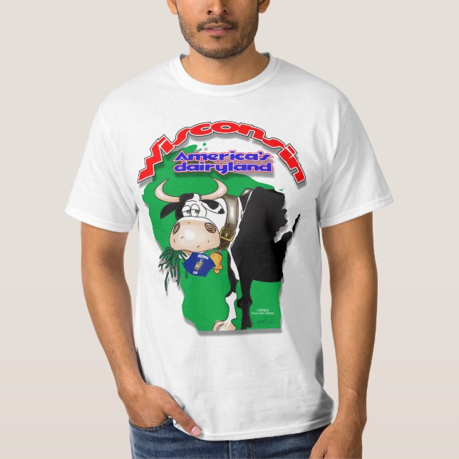 Wisconsin mapcow T-Shirt (Front)