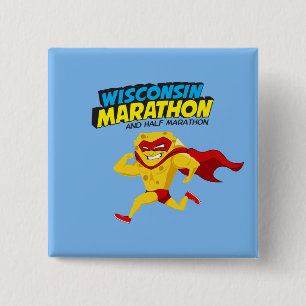 Wisconsin Marathon Race Day 15 Cm Square Badge