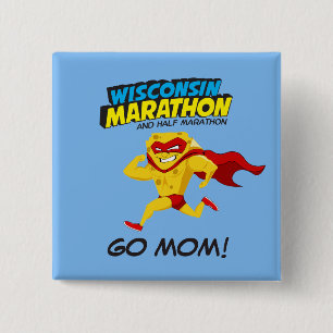 Wisconsin Marathon Race Day 15 Cm Square Badge