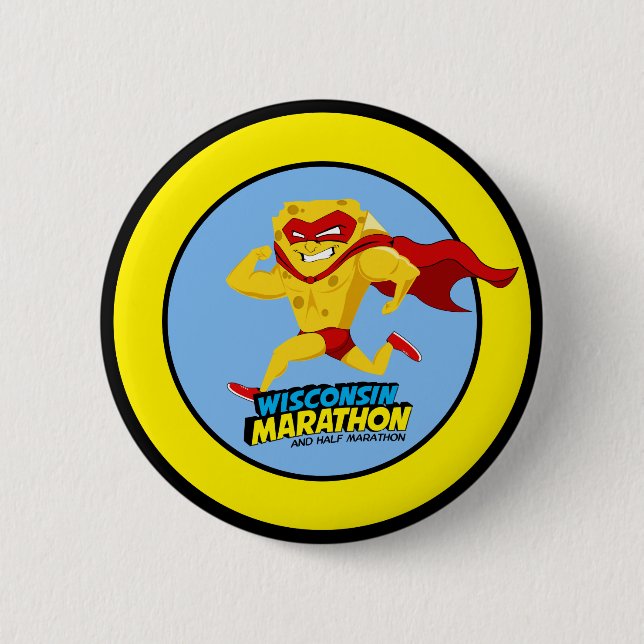 Wisconsin Marathon Race Day 6 Cm Round Badge (Front)
