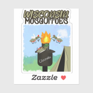 Wisconsin Mosquitoes Cartoon - Camping by Tiki