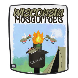 Wisconsin Mosquitoes Cartoon - Camping by Tiki Backpack
