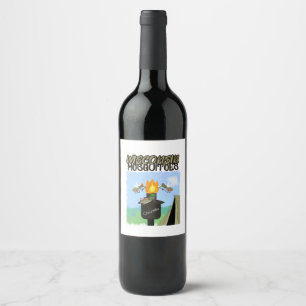Wisconsin Mosquitoes Cartoon - Camping by Tiki Wine Label
