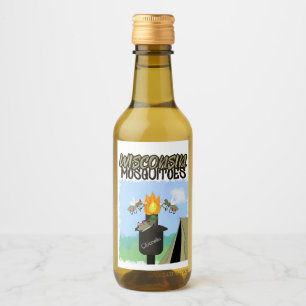 Wisconsin Mosquitoes Cartoon - Camping by Tiki Wine Label