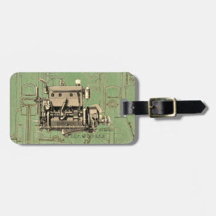 Wisconsin Motor Milwaukee Wisconsin gas engine B-3 Luggage Tag
