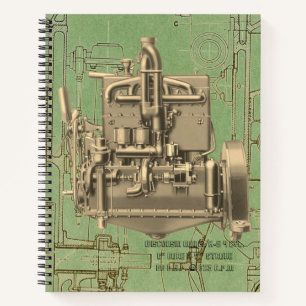 Wisconsin Motor Milwaukee Wisconsin gas engine K Notebook