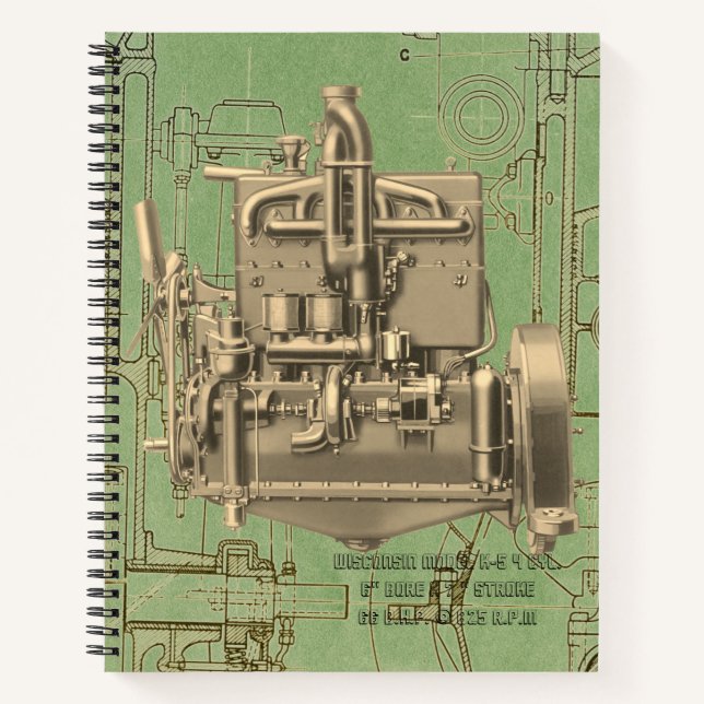 Wisconsin Motor Milwaukee Wisconsin gas engine  K Notebook (Front)