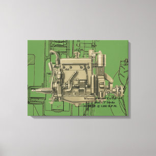Wisconsin Motor Milwaukee Wisconsin gas engine X Canvas Print