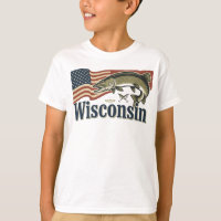 Wisconsin Muskellunge On American Flag