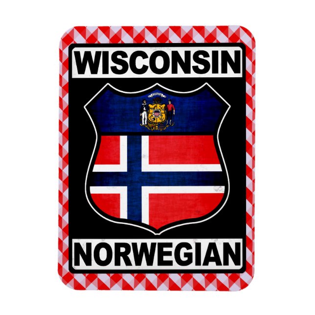 Wisconsin Norwegian American Magnet (Vertical)