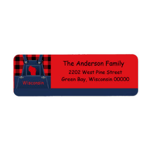 Wisconsin Overalls Buffalo Plaid Return Address